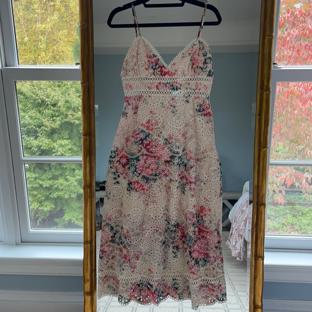 Zimmerman Laelia Diamond Bralette Midi Dress Size 1